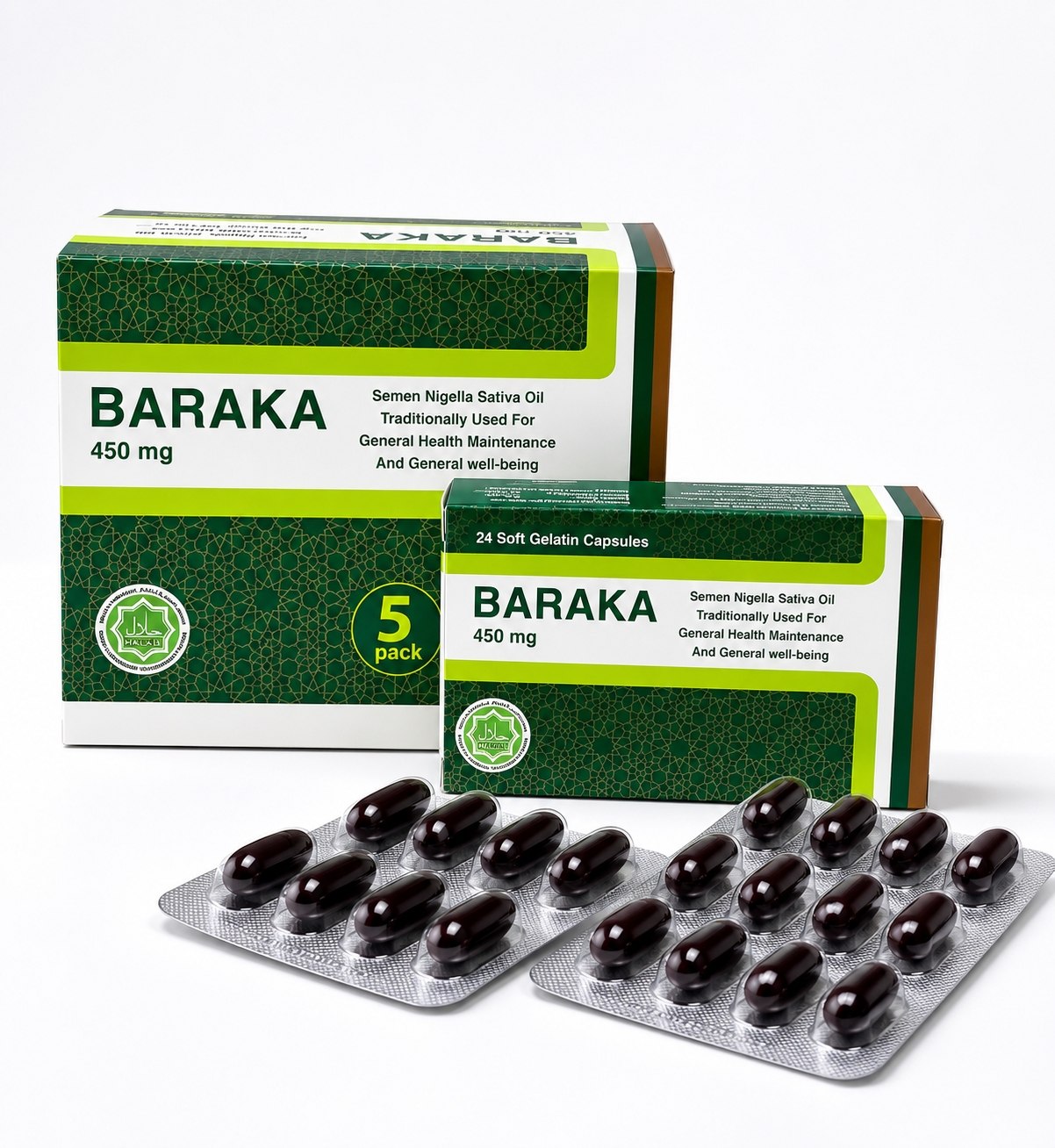 Baraka 450mg Black Seed Oil Soft Gel Capsules by Essentiq Nutrascience